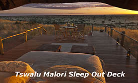 The Malori Sleep Out Deck at Tswalu Kalahari Reserve, Kalahari Desert, South Africa